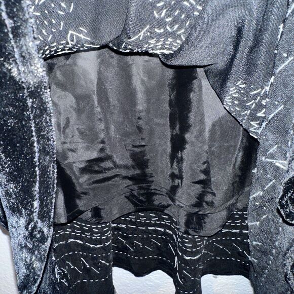 Vintage Carole Little Y2K black Velvet Beaded sequin maxi Skirt size 10 - Picture 6 of 8